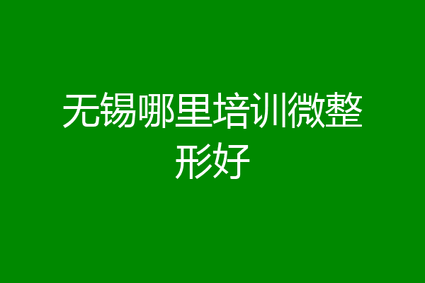 无锡哪里培训微整形好