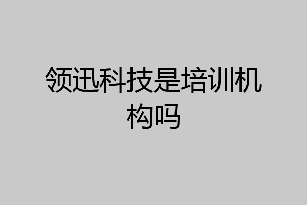 领迅科技是培训机构吗