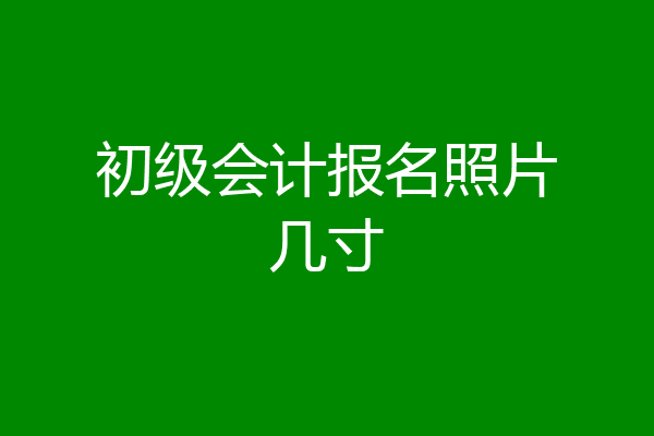 初级会计报名照片几寸
