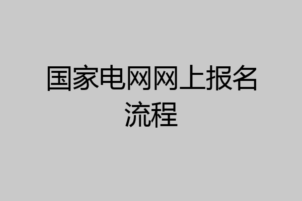 国家电网网上报名流程