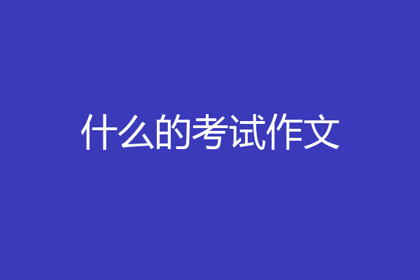 什么的考试作文