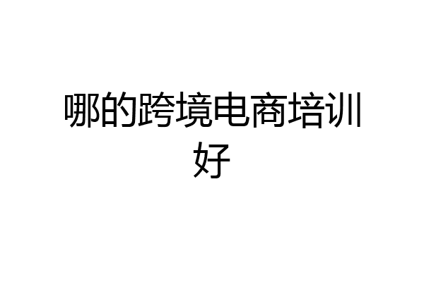 哪的跨境电商培训好