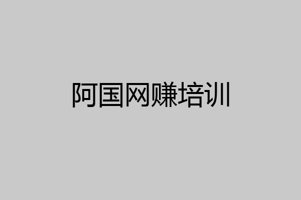 阿国网赚培训