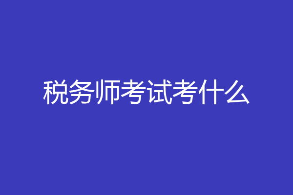 税务师考试考什么