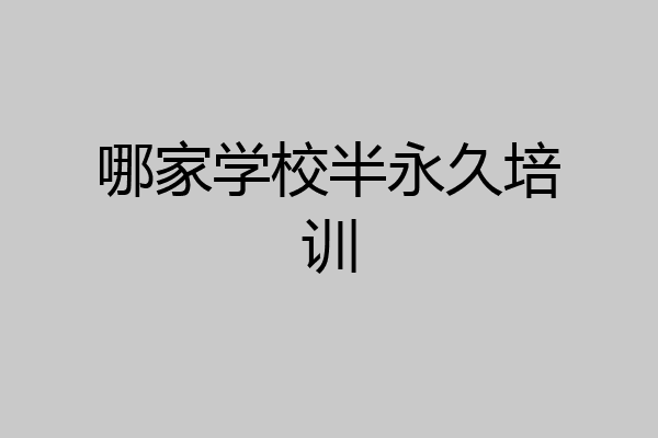 哪家学校半永久培训