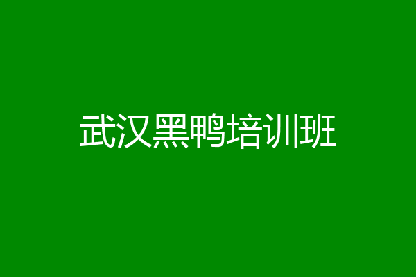 武汉黑鸭培训班