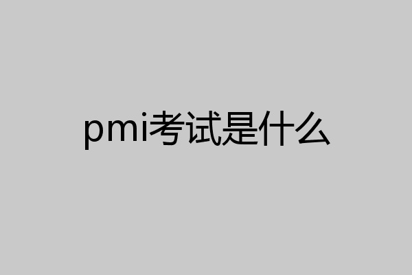 pmi考试是什么
