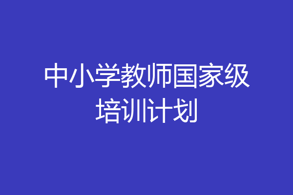 中小学教师国家级培训计划