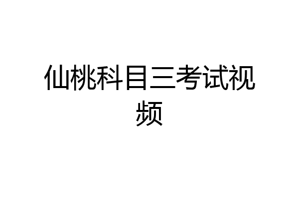仙桃科目三考试视频