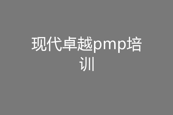 现代卓越pmp培训