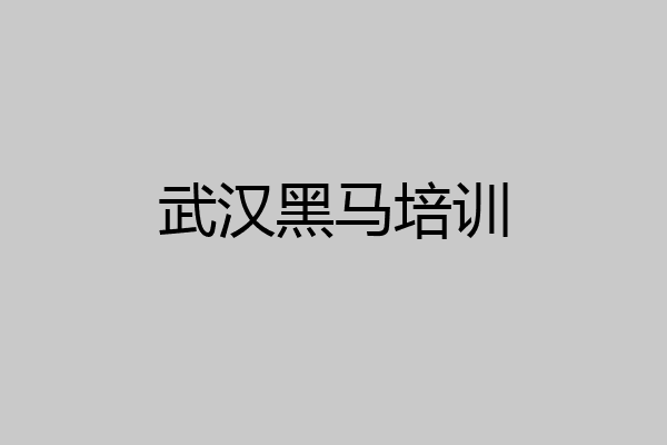 武汉黑马培训