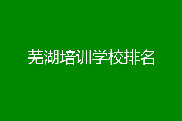 芜湖培训学校排名