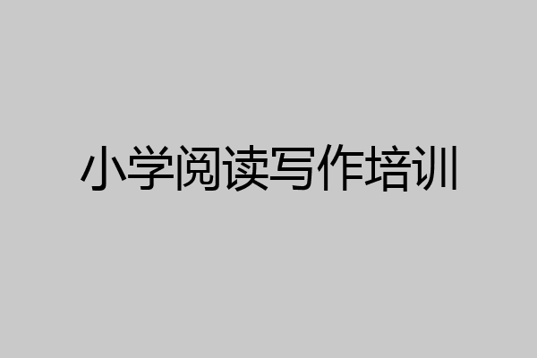 小学阅读写作培训