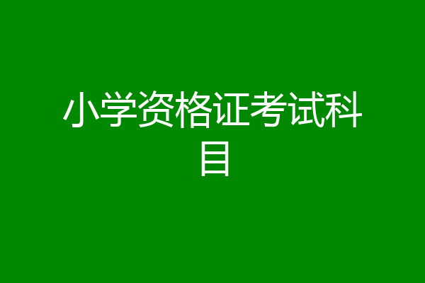 小学资格证考试科目