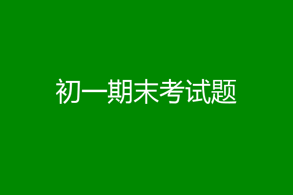 初一期末考试题