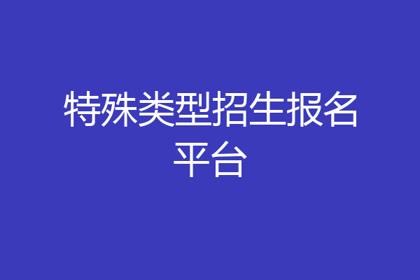特殊类型招生报名平台