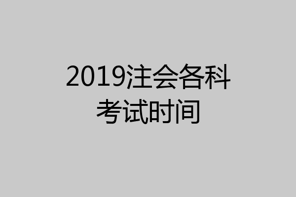 2019注会各科考试时间