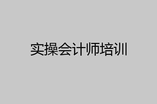 实操会计师培训