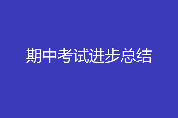 期中考试进步总结