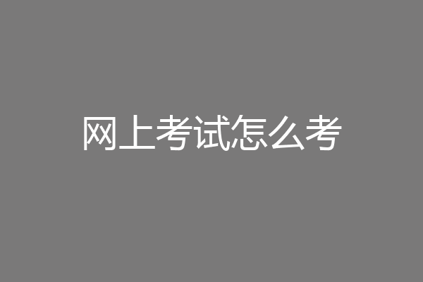 网上考试怎么考