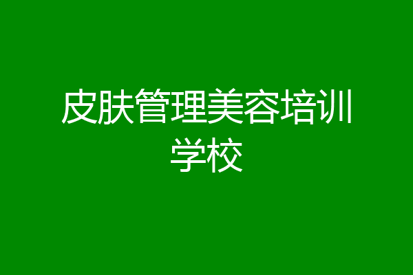 皮肤管理美容培训学校