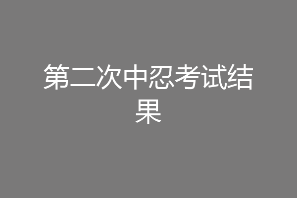 第二次中忍考试结果