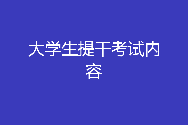 大学生提干考试内容