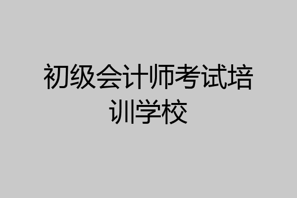 初级会计师考试培训学校