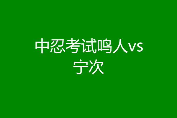 中忍考试鸣人vs宁次