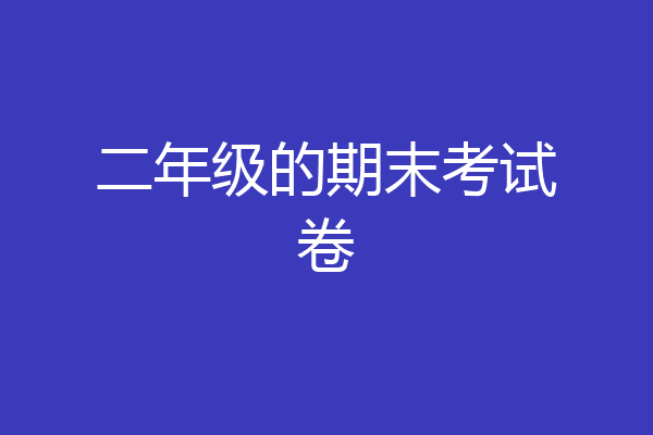 二年级的期末考试卷
