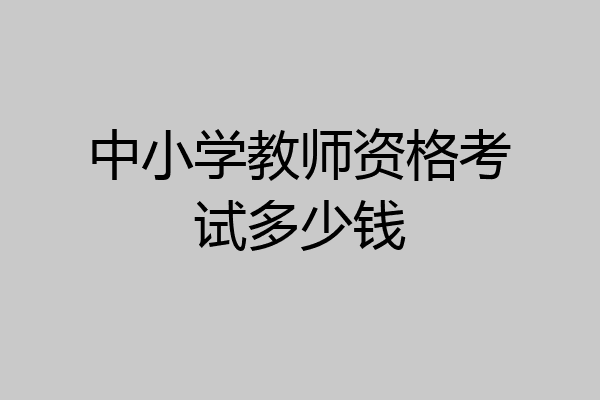 中小学教师资格考试多少钱