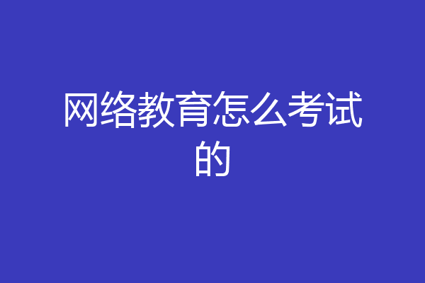 网络教育怎么考试的