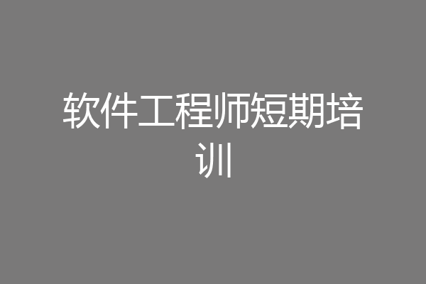 软件工程师短期培训