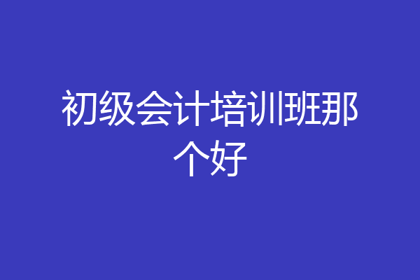 初级会计培训班那个好