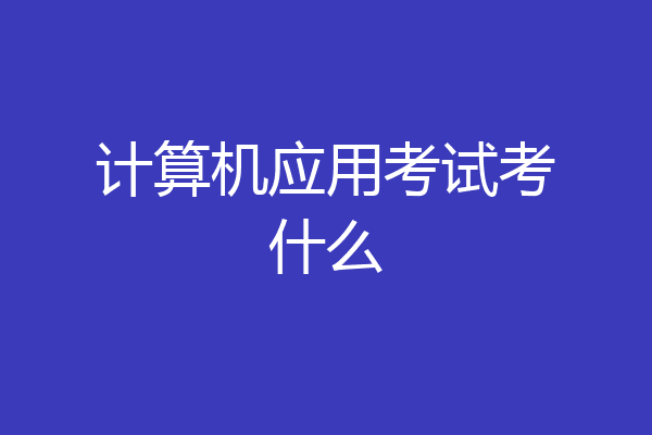 计算机应用考试考什么