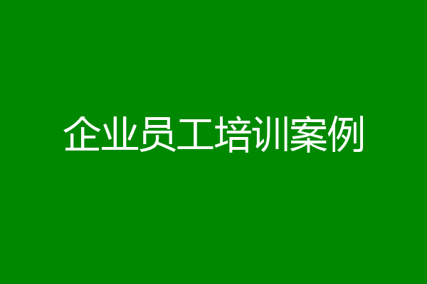 企业员工培训案例