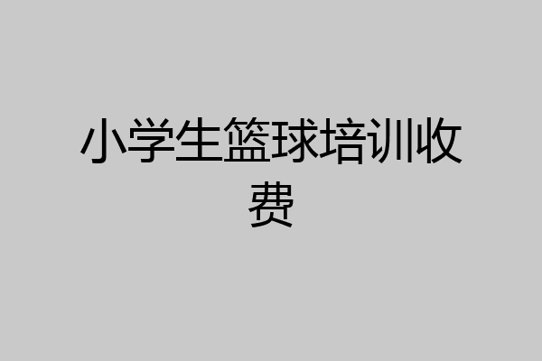 小学生篮球培训收费