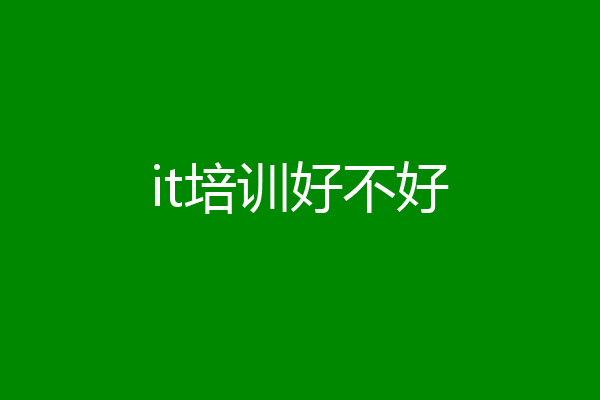 it培训好不好