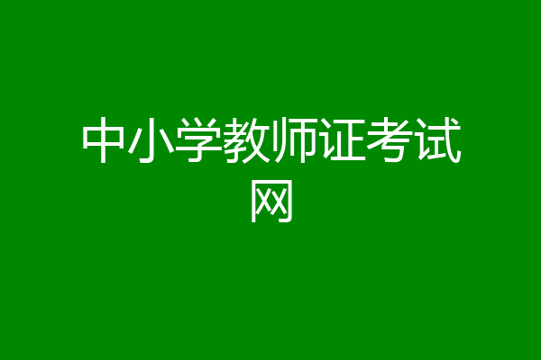 中小学教师证考试网