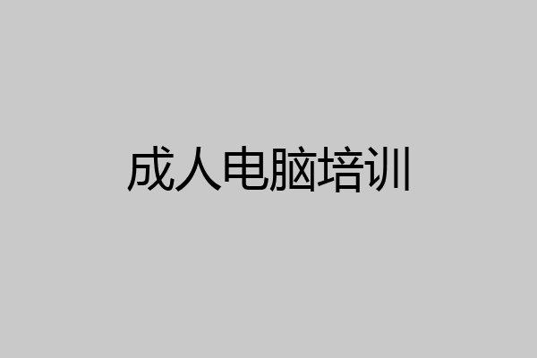 成人电脑培训
