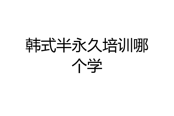 韩式半永久培训哪个学