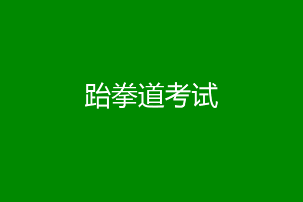跆拳道考试
