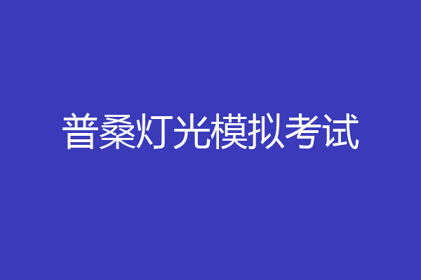 普桑灯光模拟考试
