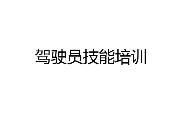 驾驶员技能培训