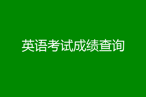 英语考试成绩查询