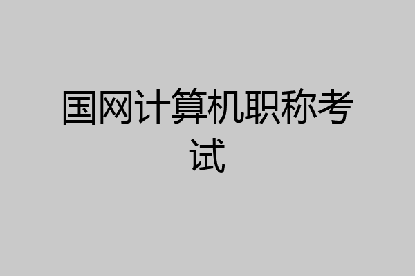 国网计算机职称考试