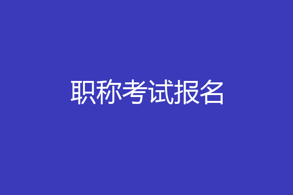 职称考试报名