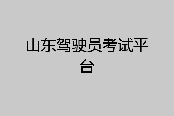 山东驾驶员考试平台