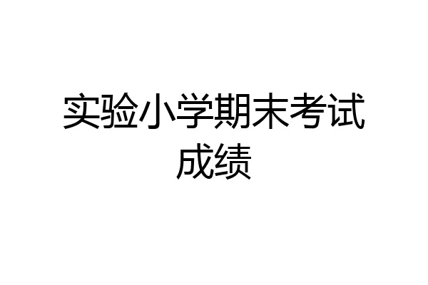 实验小学期末考试成绩