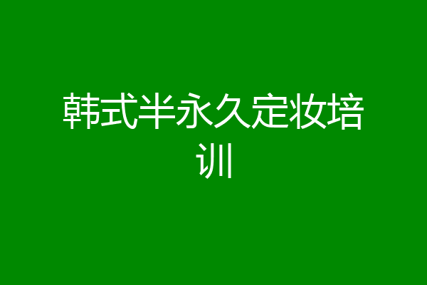 韩式半永久定妆培训